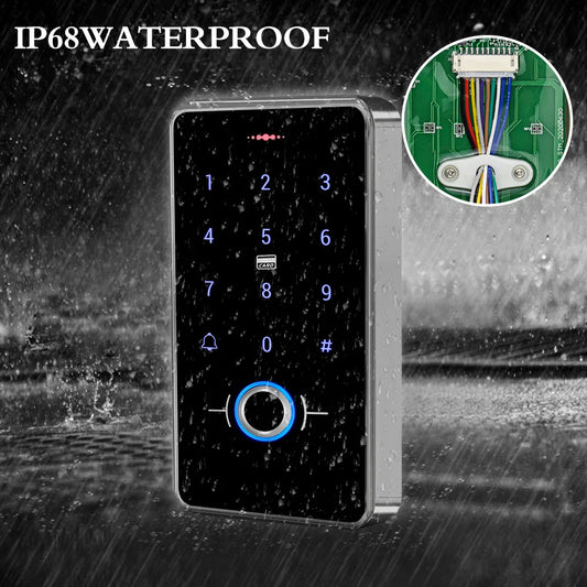 ACK-0010-002 IP68 Waterproof Door Access Control System Biometrics RFID Keypad + Power Supply + 180KG Electric Magnetic Strike Locks for Home